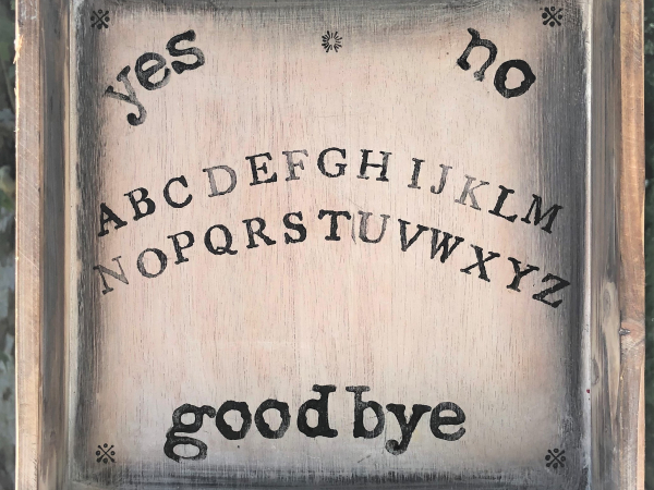 Handmade Wooden Ouija Board Box with Ghost Bride