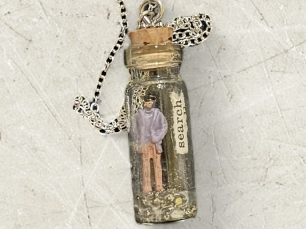 Glass Vial Pendant "Search"
