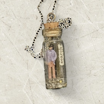 Glass Vial Pendant "Search"