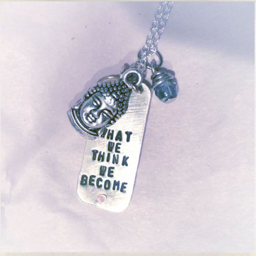 What We Think, We Become sterling silver Buddha Necklace